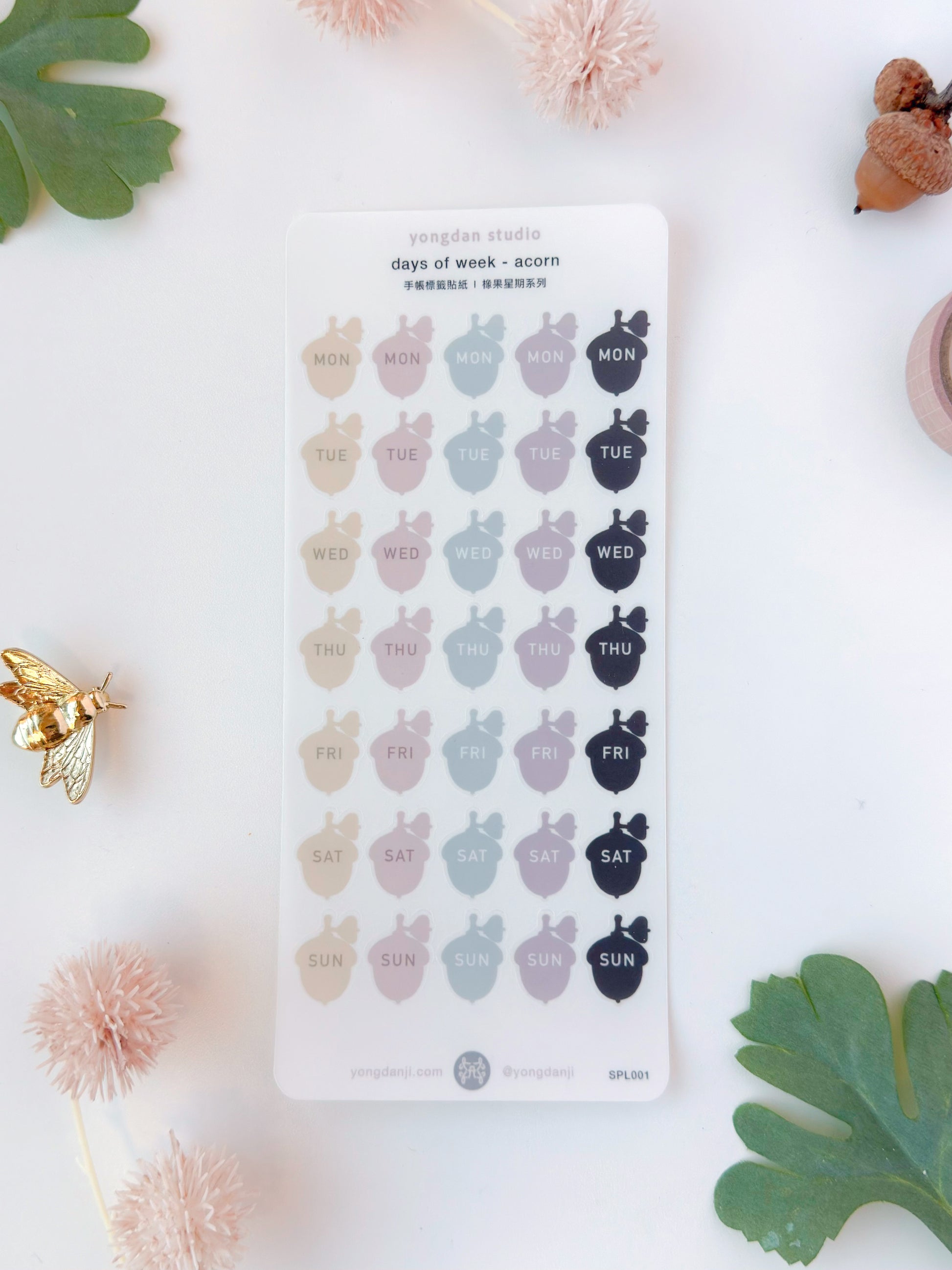 Planner Labels | Acorn days of the week