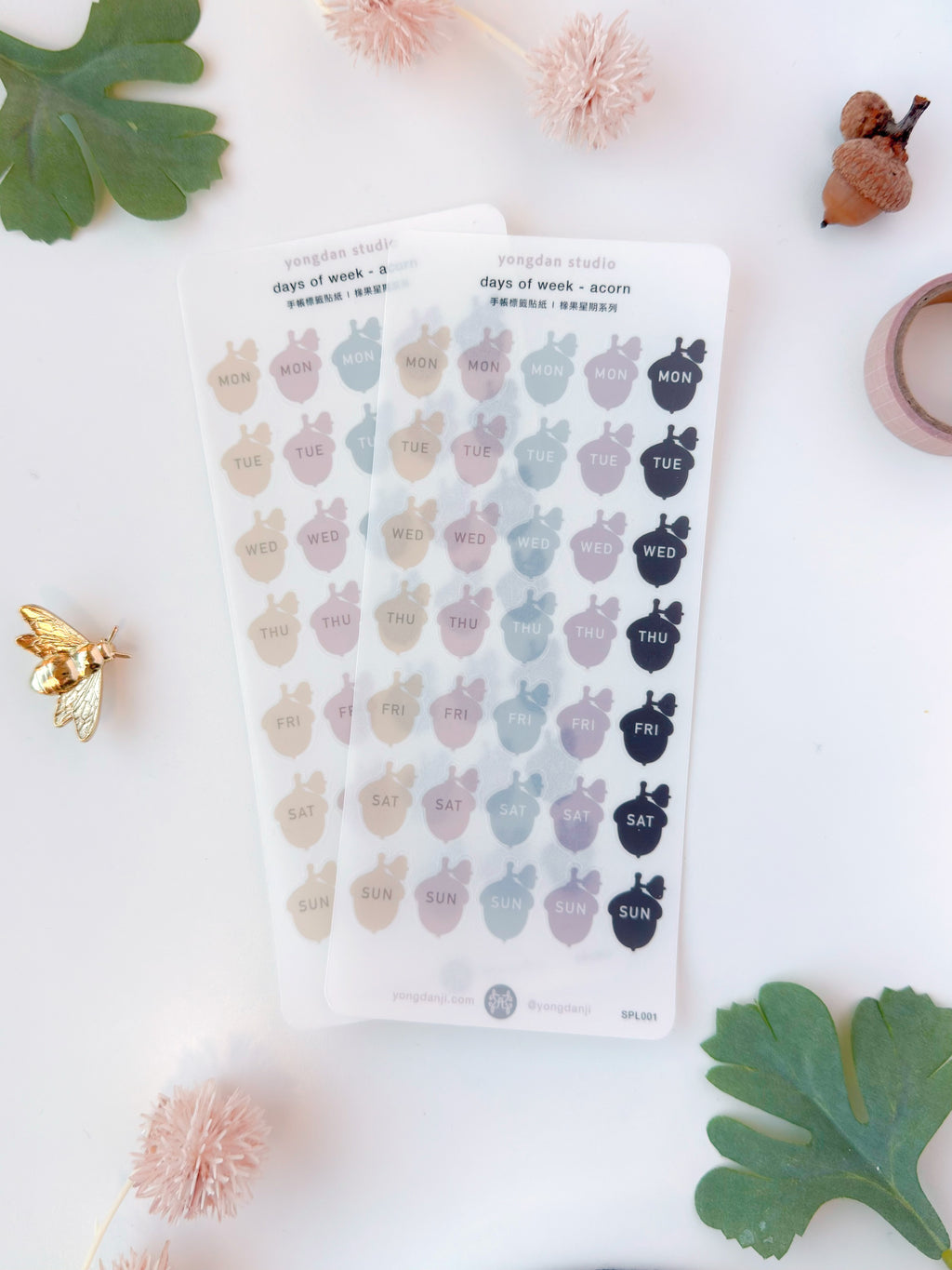 Planner Labels | Acorn days of the week