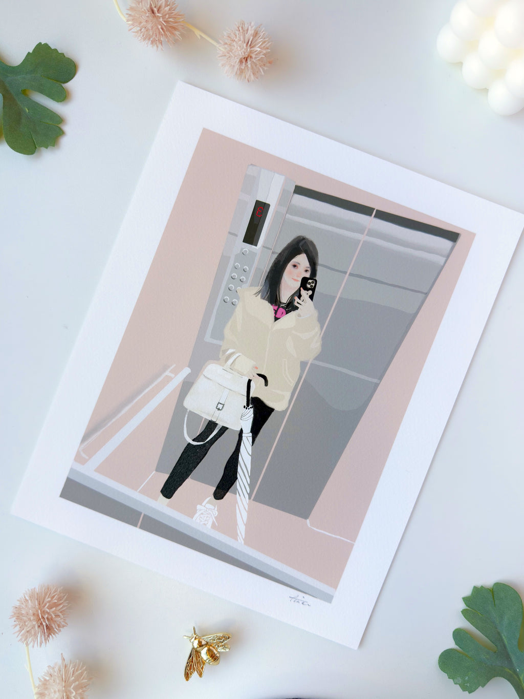 Art Print - Between Points: Elevator Selfie