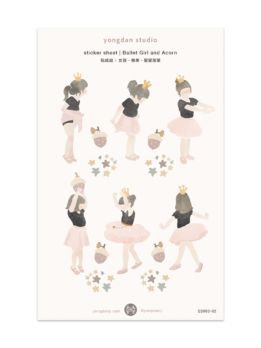Sticker sheet | Ballet Girl and Acorn